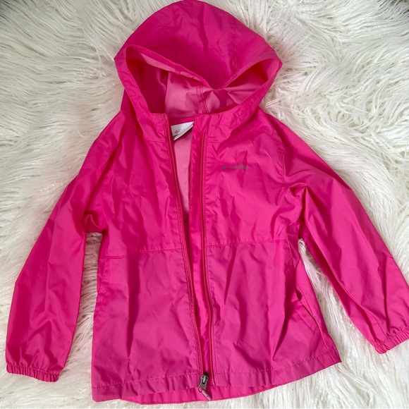 Columbia Toddler Girls Pink Hooded Rain Jacket Raincoat Size 4T - Picture 1 of 2